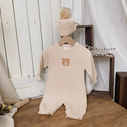 Autumn and Spring Arrival Baby Unisex Long Sleeves Teddy Bear Pattern Knitted Rompers, MyKids-USA®, Baby One-Pieces, MyKids-USA -  -  -  -  -  -  - .