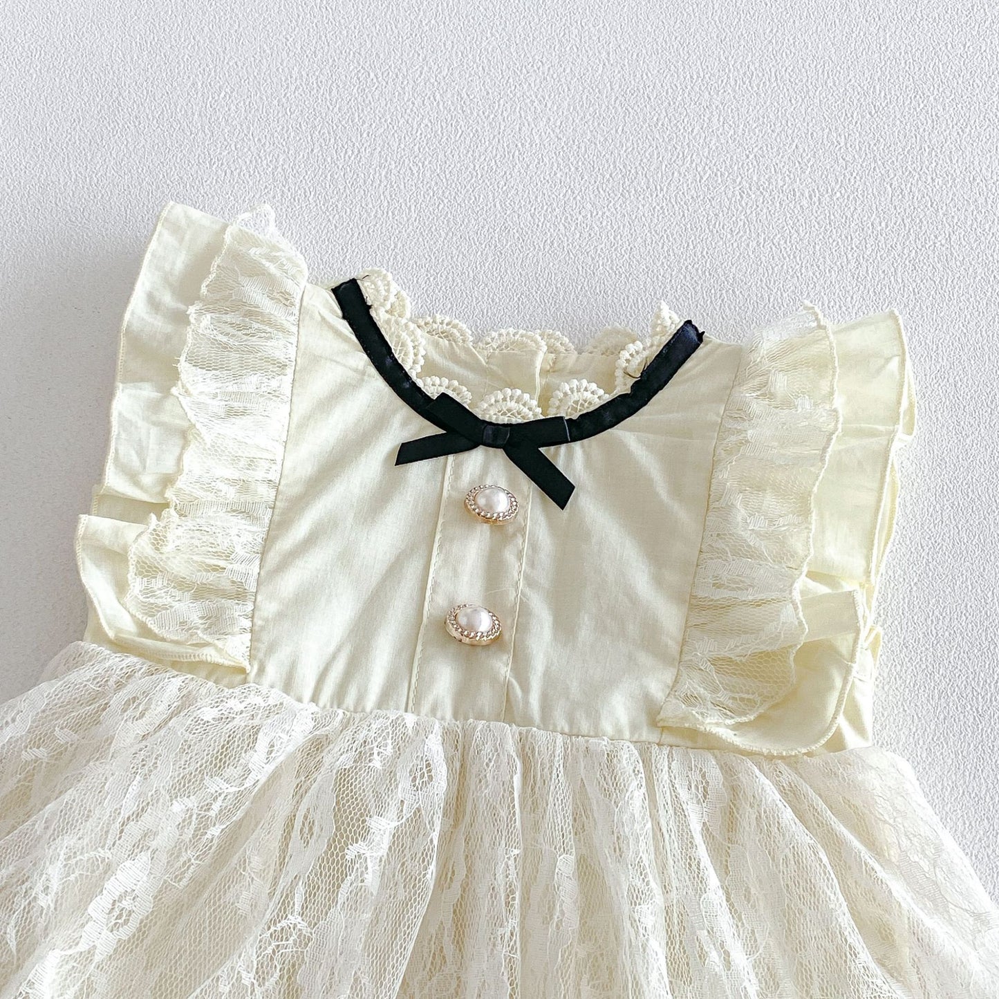 Summer Arrival Baby Girls Sleeveless Flowers Pattern Tulle Patchwork Bodysuit Dress