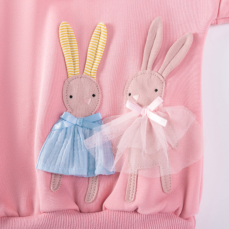 Winter and Autumn Girls Rabbits Cartoon Pattern Long Sleeves Sweatshirt and Plain Pants Clothing Set, MyKids-USA®, Baby & Toddler Outfits, MyKids-USA -  -  -  -  -  -  - 