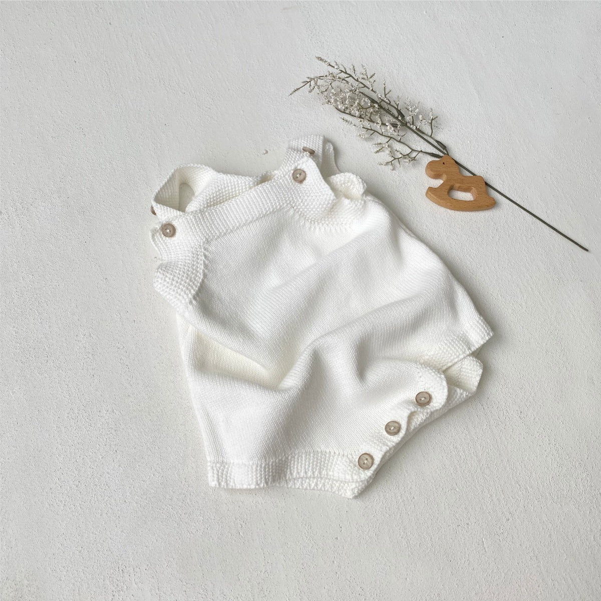 Arrival Autumn and Spring Baby Unisex Simple Solid Color Knitted Sleeveless Bodysuit, MyKids-USA®, Baby One-Pieces, MyKids-USA - Size/Age - 66 (3-6M) - Color - Beige -  -  - TR2601071109-A.