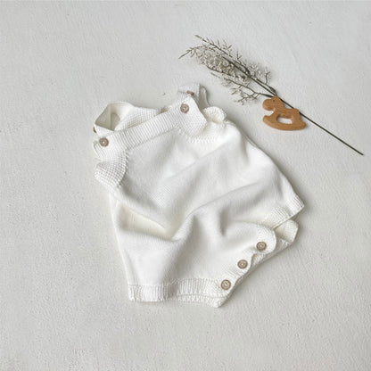 Arrival Autumn and Spring Baby Unisex Simple Solid Color Knitted Sleeveless Bodysuit, MyKids-USA®, Baby One-Pieces, MyKids-USA - Size/Age - 66 (3-6M) - Color - Beige -  -  - TR2601071109-A.