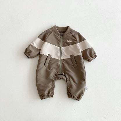 Autumn and Spring Arrival Baby Unisex Long Sleeves Casual Letters Pattern Zip-up Rompers, MyKids-USA®, Baby One-Pieces, MyKids-USA - Size/Age - 66 (3-6M) - Color - Green -  -  - TR2511082359-A