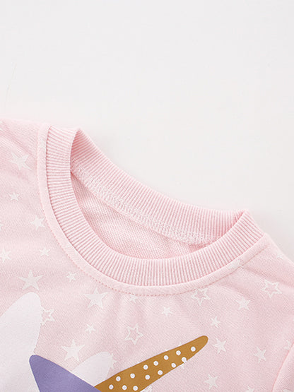 Baby Girl Cartoon Print Pattern Comfy Cotton Pullover