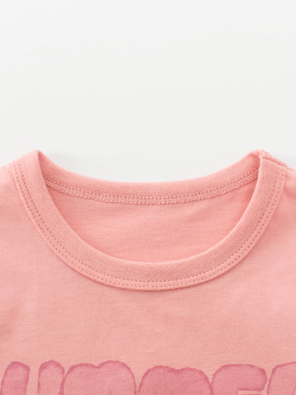 Summer Girls’ Letters Pattern T-shirt in European and American Style