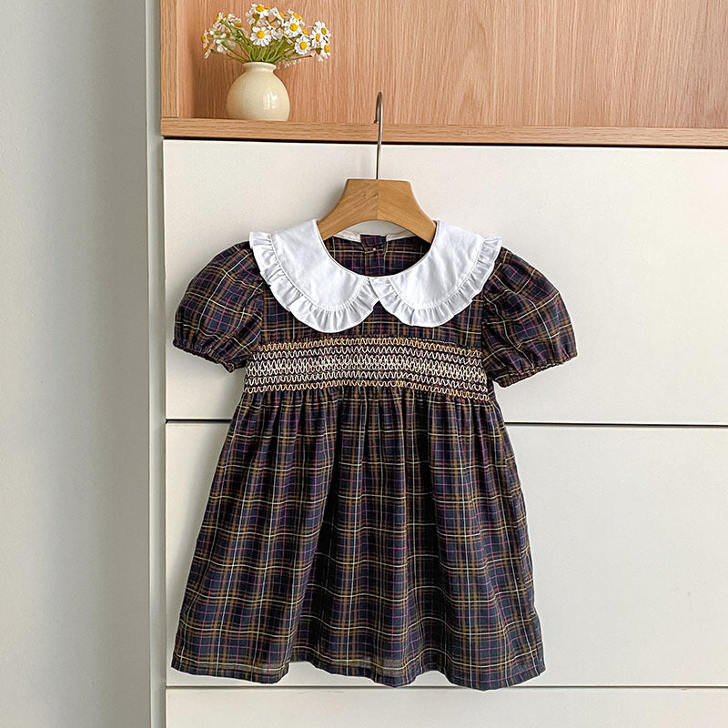 Summer Girls Plaid Pattern Onesies and Dress – Princess Sister Matching Set, MyKids-USA®, Baby & Children's Outfits, MyKids-USA - Size/Age - 66 (3-6M) - Color - Brown -  -  - TR2604072147-A.