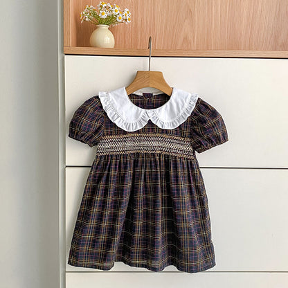 Summer Girls Plaid Pattern Onesies and Dress – Princess Sister Matching Set, MyKids-USA®, Baby & Children's Outfits, MyKids-USA - Size/Age - 66 (3-6M) - Color - Brown -  -  - TR2604072147-A.