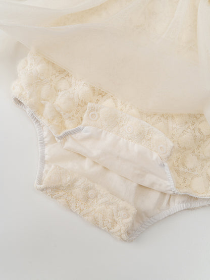 Autumn Tulle Dress Design Baby Girls Beige Geometric and Heart Pattern Long Sleeves Onesies with Princess Collar and Hat, MyKids-USA®, Baby One-Pieces, MyKids-USA -  -  -  -  -  -  - 