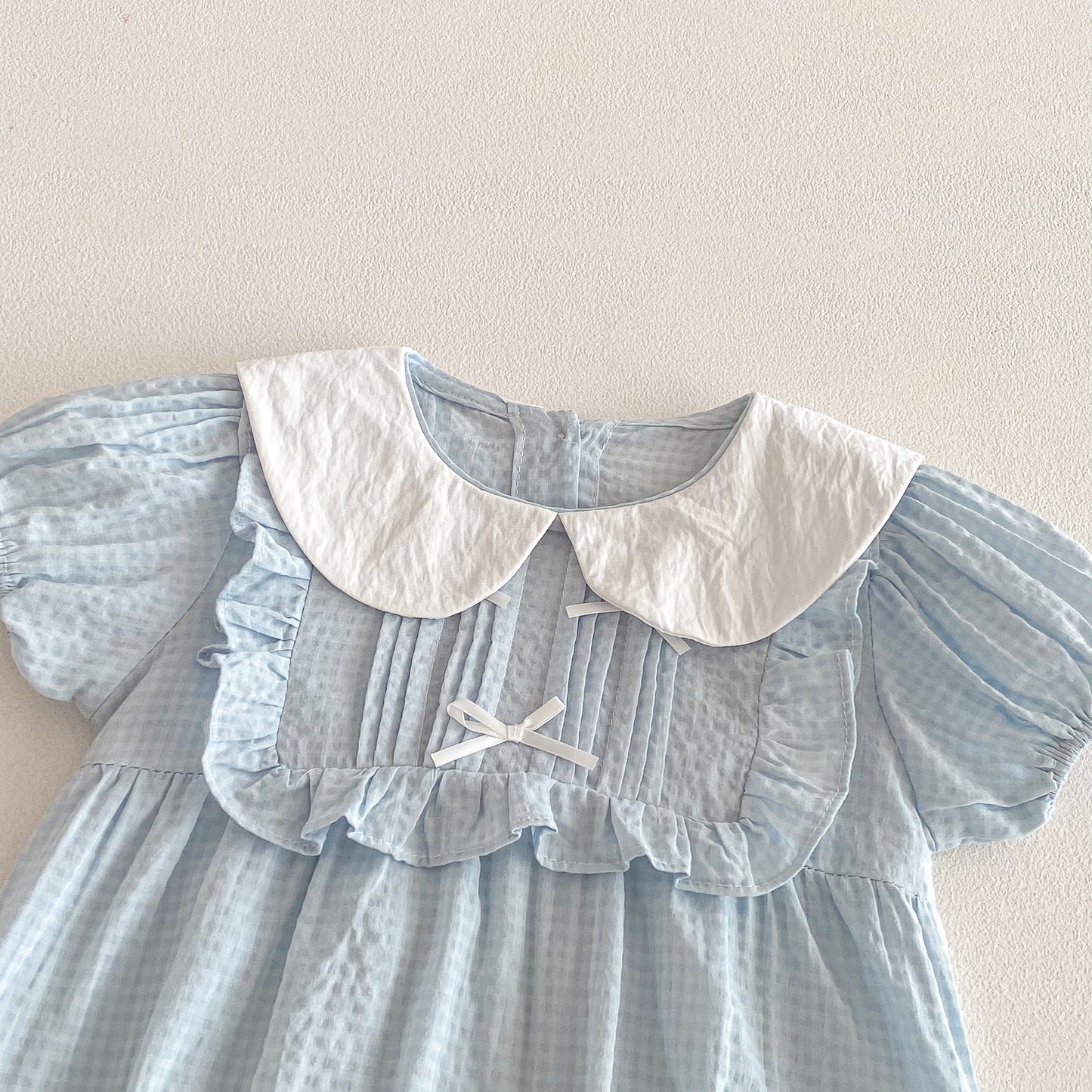 Summer Arrival Baby Girls Short Sleeves Light Plaid Pattern Bodysuit, MyKids-USA®, Bodysuits, MyKids-USA -  -  -  -  -  -  - .