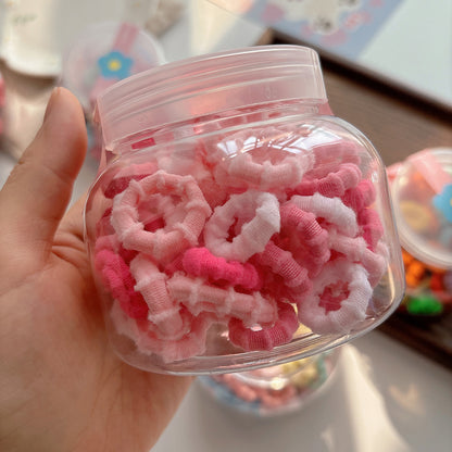 Collection of 100 Versatile Colorful Hair Ties, MyKids-USA®, Ponytail Holders, MyKids-USA - Size/Age - Average Size (0-12Y） - Color - Pink -  -  - TR2602031421-E.