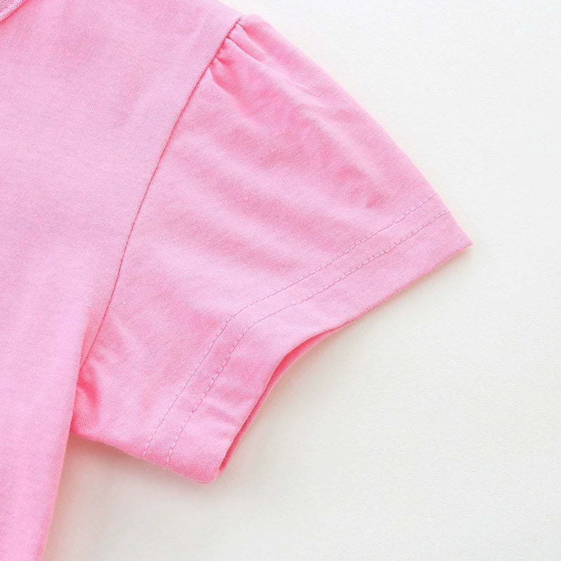 Summer Girls’ Cartoon Dinosaurs Pattern T-shirt in European and American Style, MyKids-USA®, Baby & Toddler Tops, MyKids-USA -  -  -  -  -  -  - 