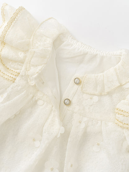 Autumn Arrival Solid Color Baby Girls Flowers Pattern Long Sleeves Onesies with Princess Collar and Hat, MyKids-USA®, Baby One-Pieces, MyKids-USA -  -  -  -  -  -  - 