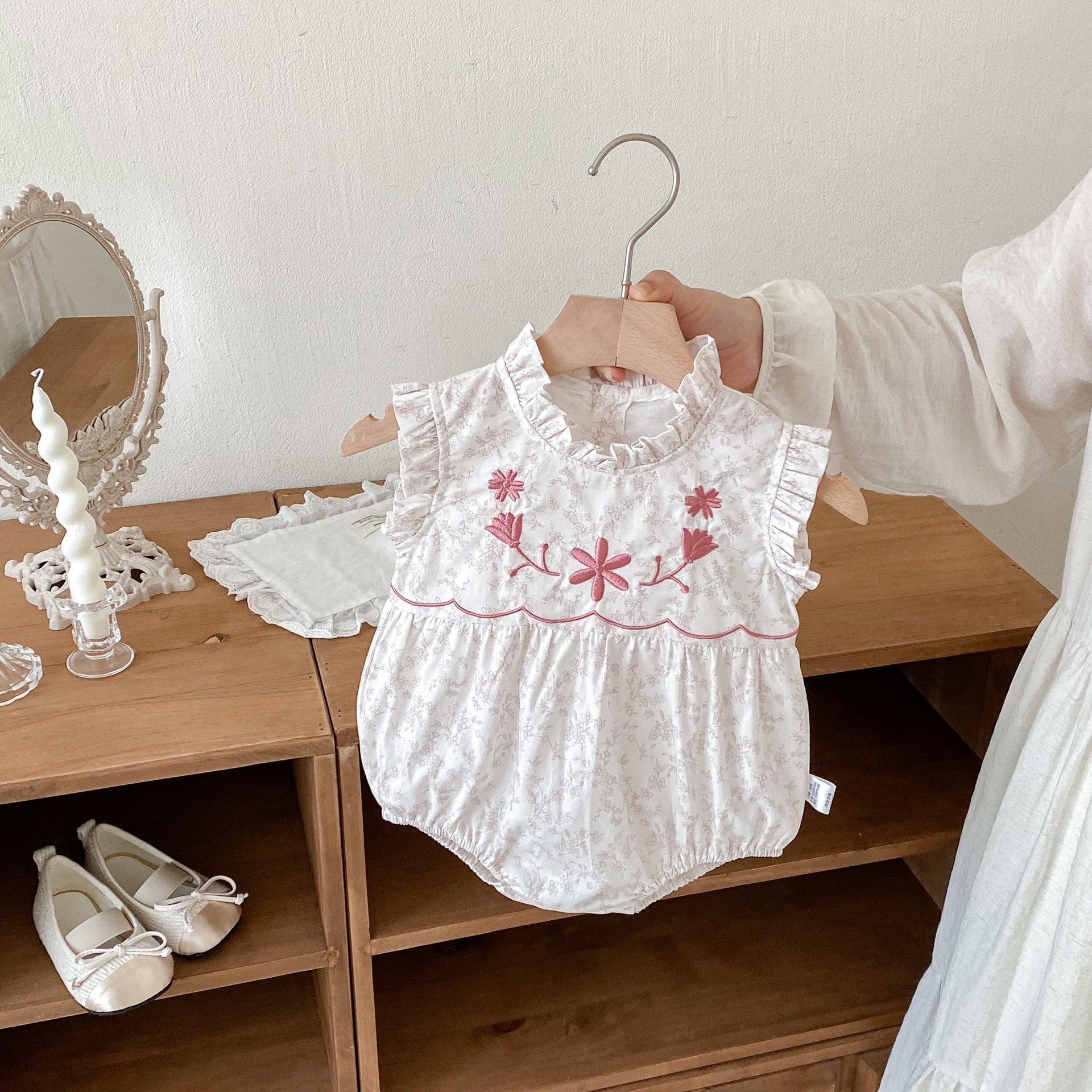 Summer Girls Flowers Printed and Embroidered Pattern Sleeveless Onesies and Dress – Princess Sister Matching Set, MyKids-USA®, Baby & Toddler Outfits, MyKids-USA -  -  -  -  -  -  - .