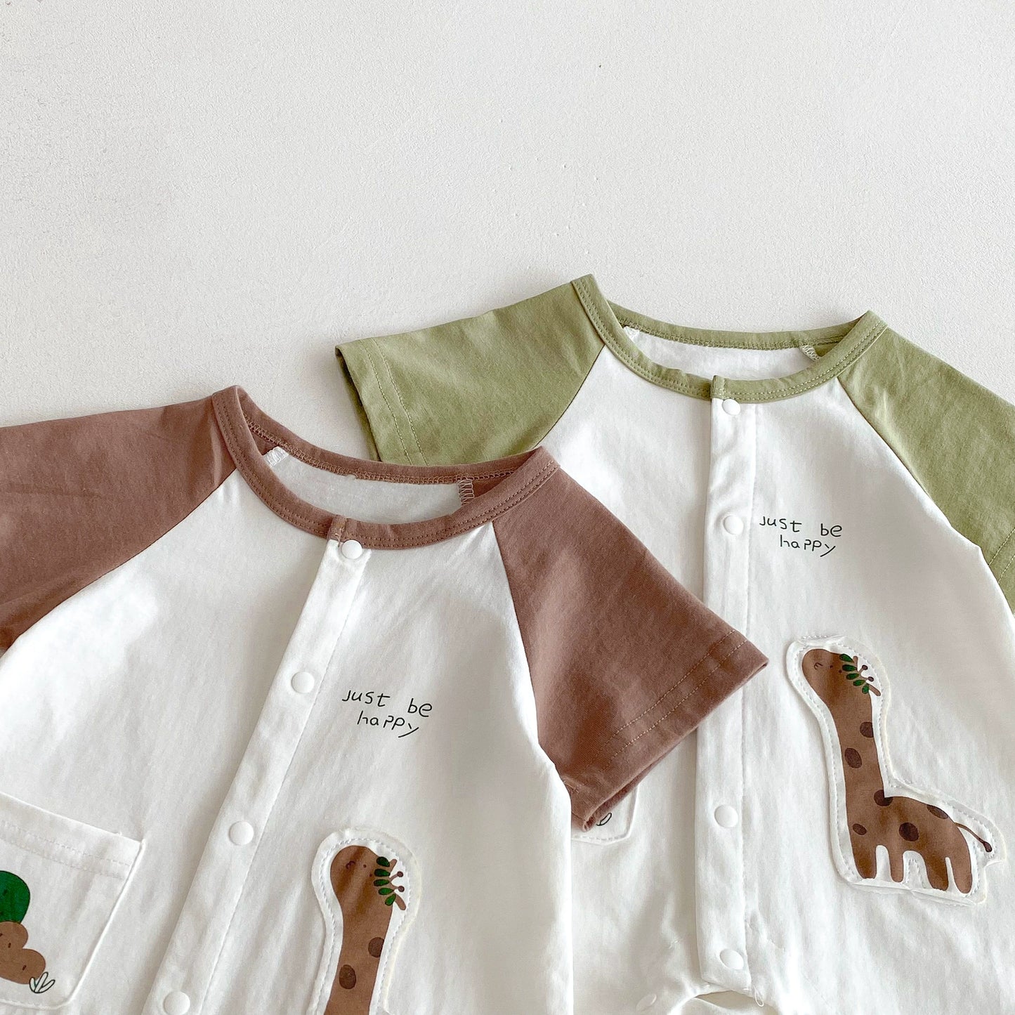 Summer Arrival Baby Unisex Letters and Cartoon Pattern Short Sleeves Casual Rompers, MyKids-USA®, Baby One-Pieces, MyKids-USA -  -  -  -  -  -  - 