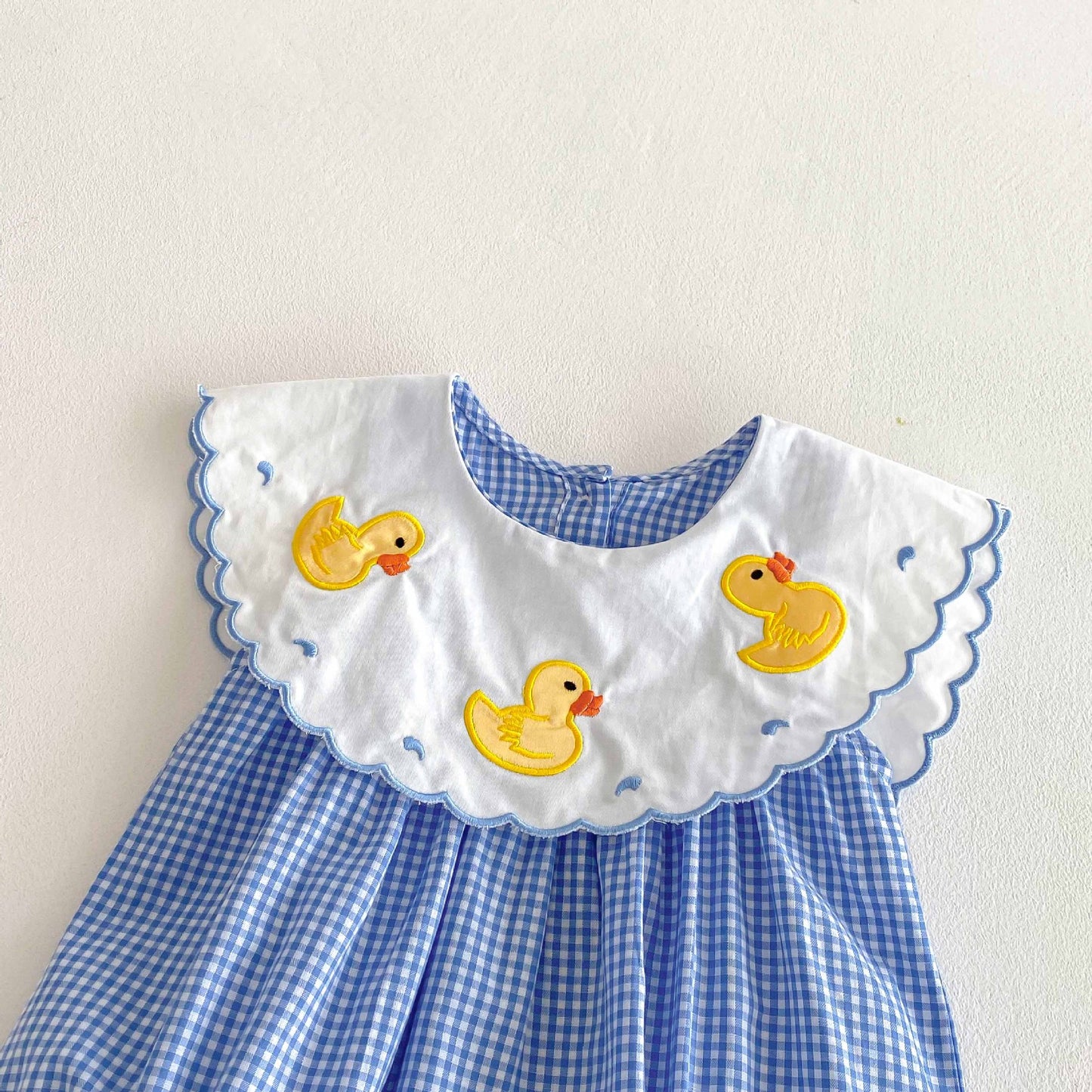 Summer Arrival Baby Girls Cute Plaid Sleeveless Ducks Pattern Onesies, MyKids-USA®, Baby One-Pieces, MyKids-USA -  -  -  -  -  -  - 