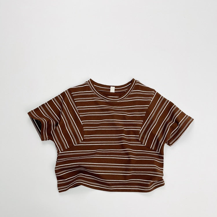 Summer Arrival Kids Unisex Comfortable Short Sleeves Striped Pattern Top Casual T-shirt, MyKids-USA®, Baby & Toddler Tops, MyKids-USA - Size/Age - 110 (3-5Y) - Color - Pink -  -  - TR2505082215-C