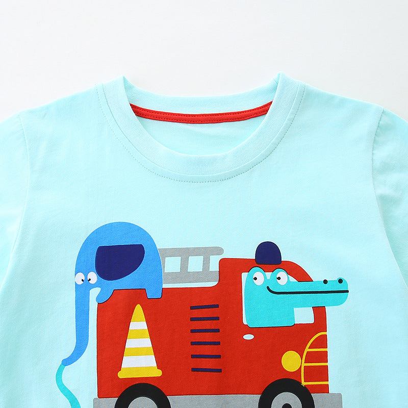 Summer Boys’ Animals Cartoon Pattern T-shirt in European and American Style, MyKids-USA®, Baby & Toddler Tops, MyKids-USA -  -  -  -  -  -  - 