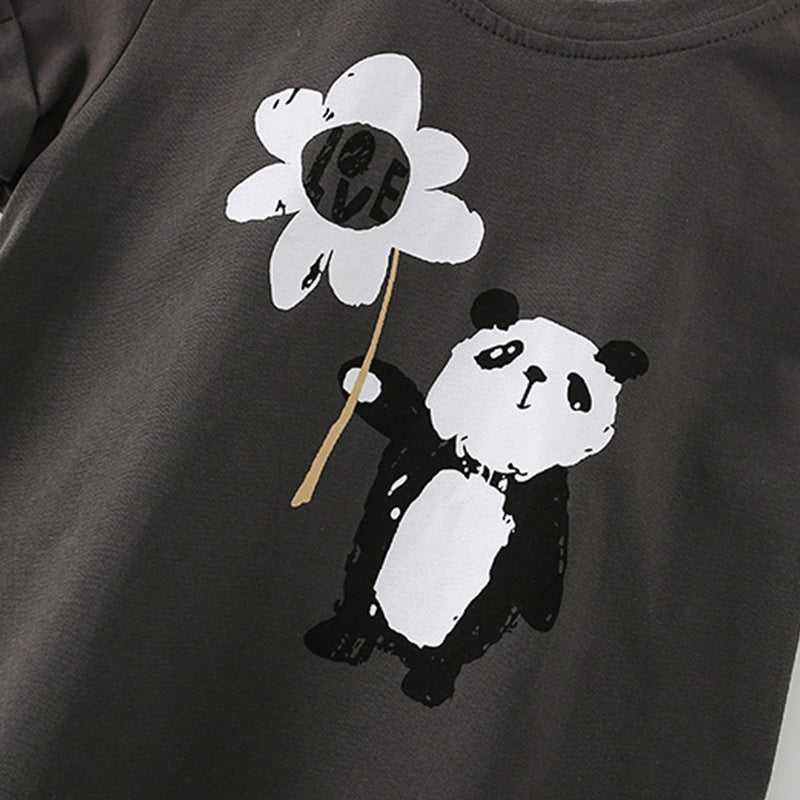 Summer Boys’ Cartoon Panda Pattern T-shirt in European and American Style, MyKids-USA®, Baby & Toddler Tops, MyKids-USA -  -  -  -  -  -  - 