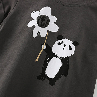 Summer Boys’ Cartoon Panda Pattern T-shirt in European and American Style, MyKids-USA®, Baby & Toddler Tops, MyKids-USA -  -  -  -  -  -  - 