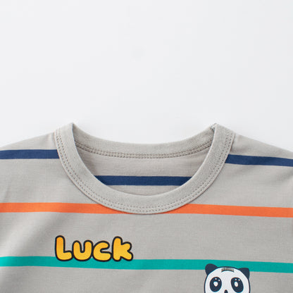 Summer Boys’ Animals Cartoon and Striped Pattern T-shirt in European and American Style, MyKids-USA®, Baby & Toddler Tops, MyKids-USA -  -  -  -  -  -  - 