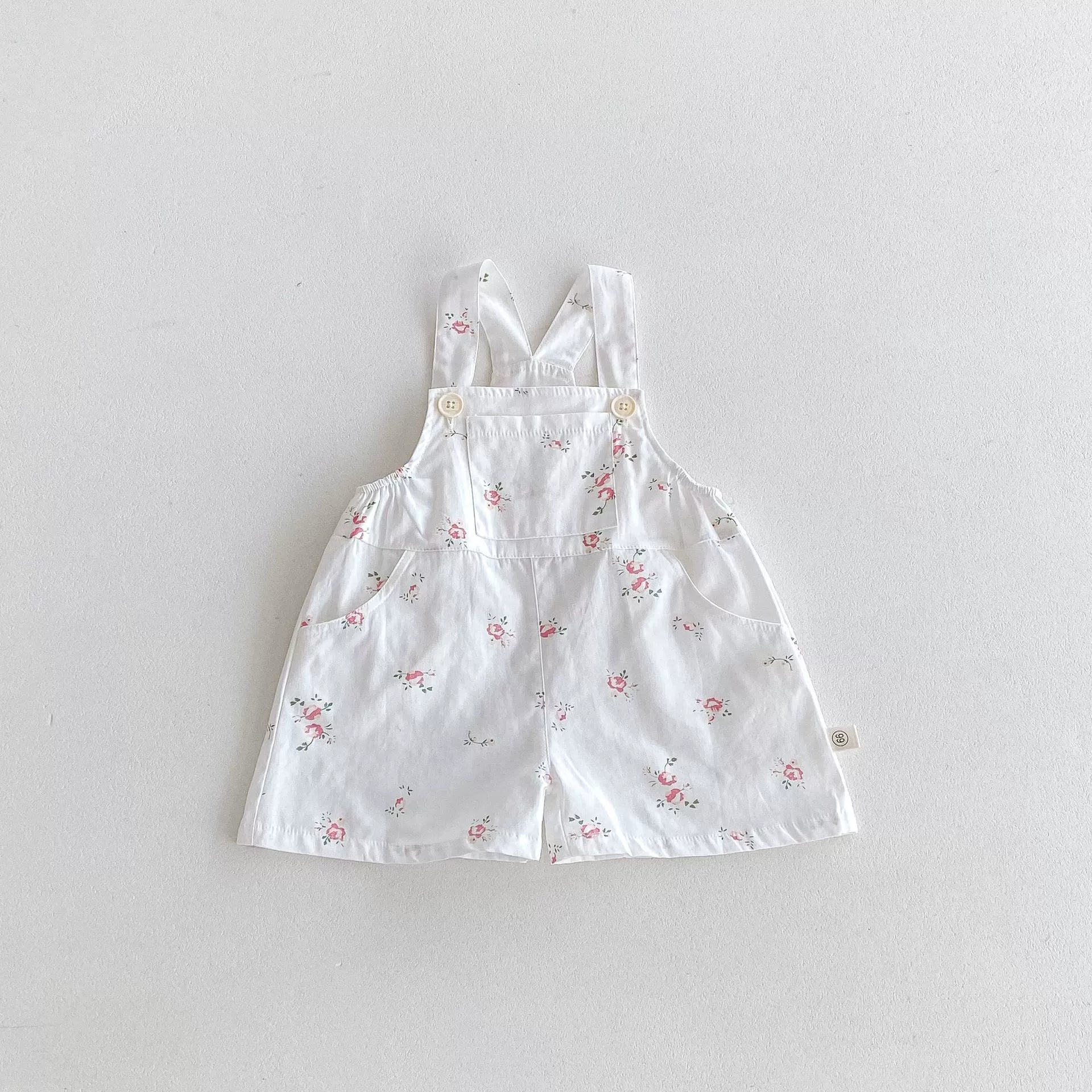 Summer Arrival Baby Kids Girls Sleeveless Floral Pattern Strap Overalls and Pink Vest Clothing Set, MyKids-USA®, Baby & Toddler Outfits, MyKids-USA -  -  -  -  -  -  - 