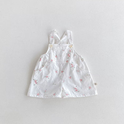 Summer Arrival Baby Kids Girls Sleeveless Floral Pattern Strap Overalls and Pink Vest Clothing Set, MyKids-USA®, Baby & Toddler Outfits, MyKids-USA -  -  -  -  -  -  - 