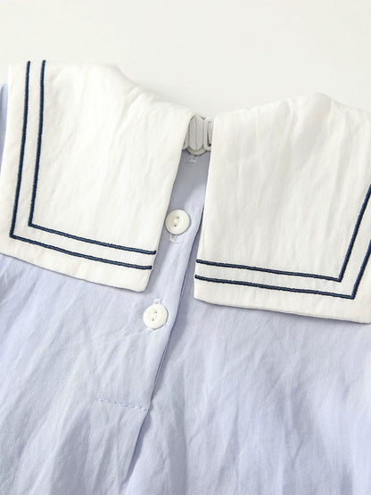 Summer Arrival Short Sleeves Navy Collar Color Patchwork Bodysuit for Boys, MyKids-USA®, Baby & Children's One-Pieces, MyKids-USA -  -  -  -  -  -  - .