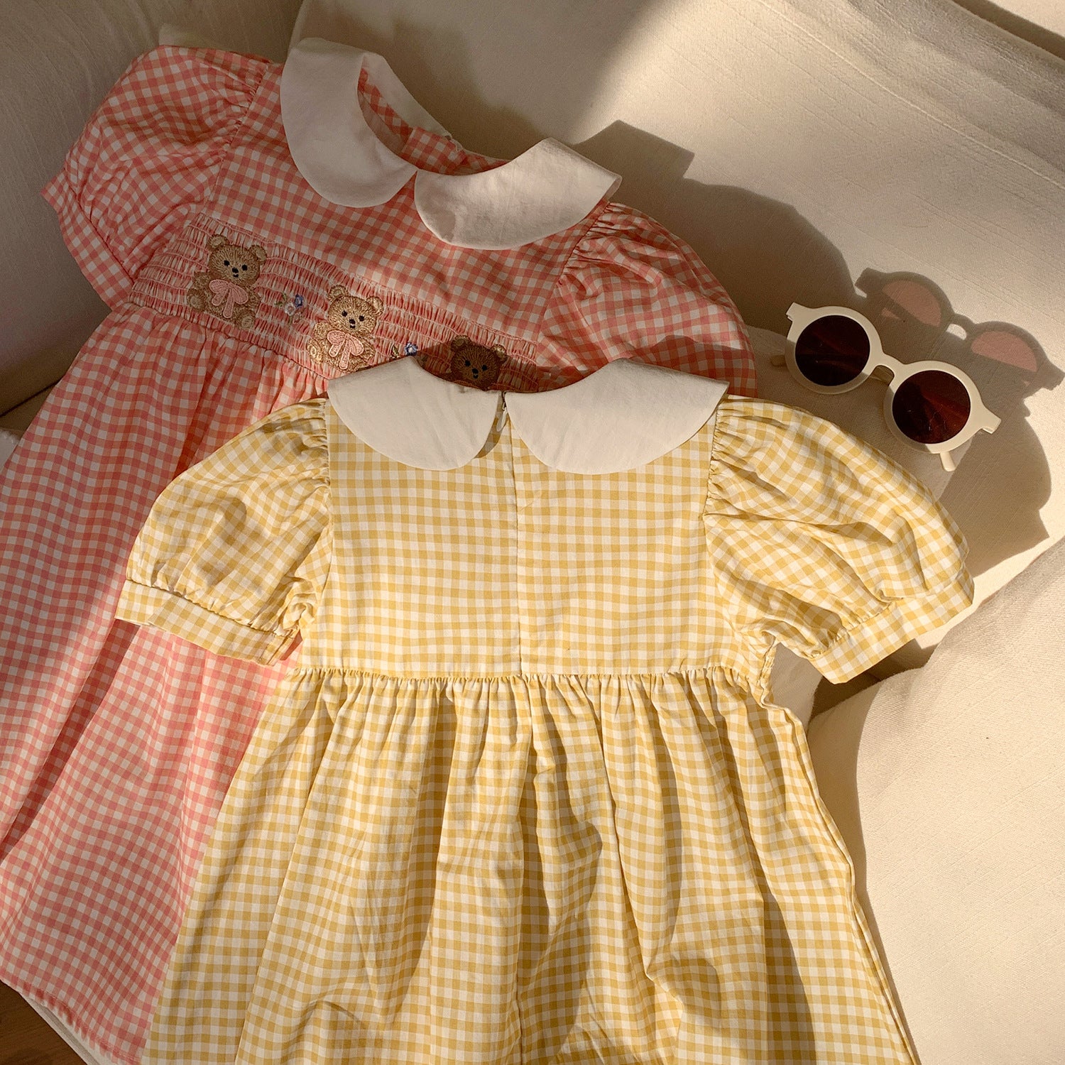 Summer Baby Kids Girls French Short Sleeves Floral Pattern Embroidered Dress 90 (12-24M) / Pink Summer Baby Kids Girls French Short Sleeves Floral Pattern Embroidered Dress 90 (12-24M) / Pink