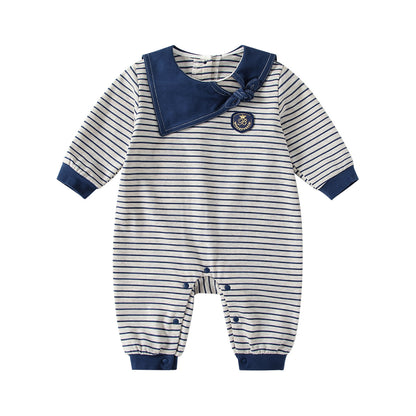 Spring Hot Selling Baby Boys Color Patchwork Striped Rompers Bodysuits with Navy Collar, MyKids-USA®, Bodysuits, MyKids-USA -  -  -  -  -  -  - .