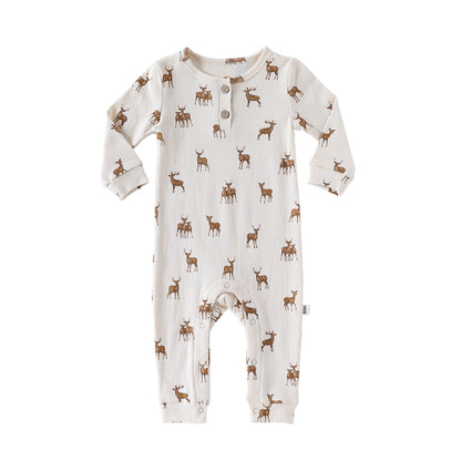 Autumn Arrival Baby Unisex Long Sleeves Casual Animals Pattern Rompers, MyKids-USA®, Baby One-Pieces, MyKids-USA - Size/Age - 66 (3-6M) - Color - White -  -  - TR2508282252-C