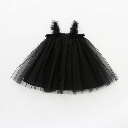 Summer Baby Kids Girls Sleeveless Plain Tulle Strap Dress, MyKids-USA®, Baby & Children's Dresses, MyKids-USA - Size/Age - 80 (9-12M) - Color - Black -  -  - TR2605162234-A.