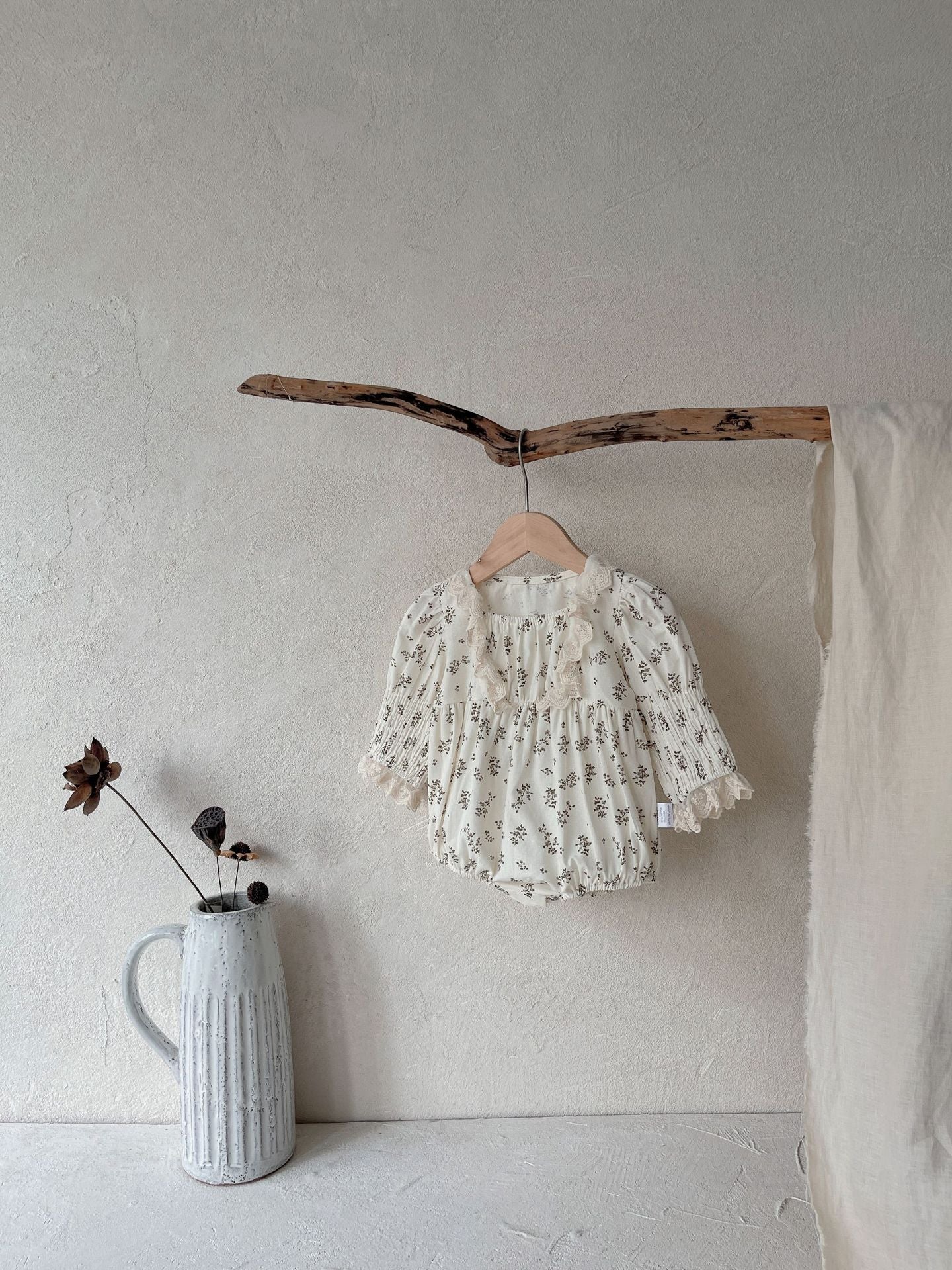 Baby Girls Ruffle Lace Square Neck Floral Soft Onesies, MyKids-USA®, Baby One-Pieces, MyKids-USA -  -  -  -  -  -  - 