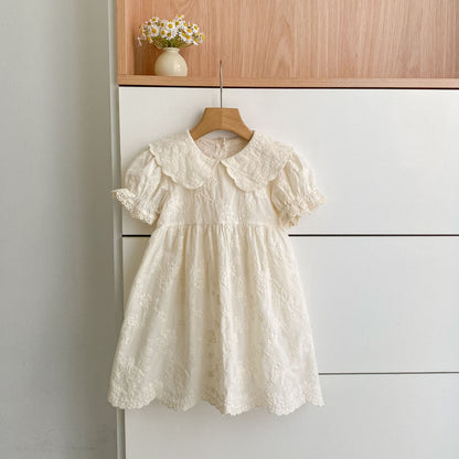 Arrival Summer Flowers Pattern Embroidered Baby Kids Girls Onesies and Dress – Princess Sister Matching Set, MyKids-USA®, Baby & Children's Outfits, MyKids-USA - Size/Age - 66 (3-6M) - Color - Light Yellow -  -  - TR2604192216-B.