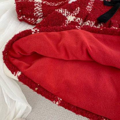 Winter Arrival Baby Girls Long Sleeves Plaid Pattern Fleece-Lined Warm Dress, MyKids-USA®, Baby & Toddler Dresses, MyKids-USA -  -  -  -  -  -  - 