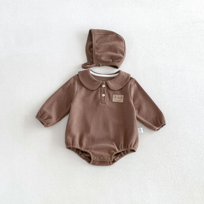 MyKids-USA® Autumn Arrival Baby Kids Girls Long Sleeves Peter Pan Collar Teddy Pattern Bodysuit