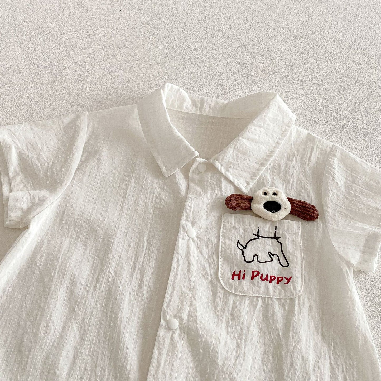 Summer Arrival Baby Boys Short Sleeves Single Breasted Letters and Cartoon Pattern Rompers, MyKids-USA®, Baby One-Pieces, MyKids-USA -  -  -  -  -  -  - .