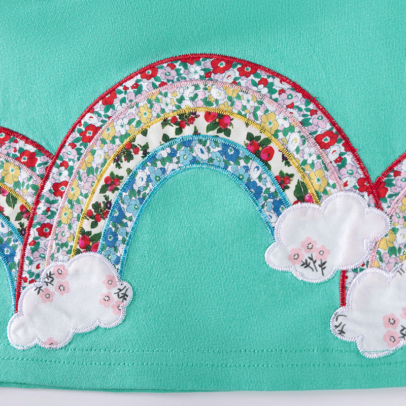 Autumn and Spring Arrival Rainbow and Striped Pattern Long Sleeves Dress for Stylish Girls, MyKids-USA®, Baby & Toddler Dresses, MyKids-USA -  -  -  -  -  -  - 