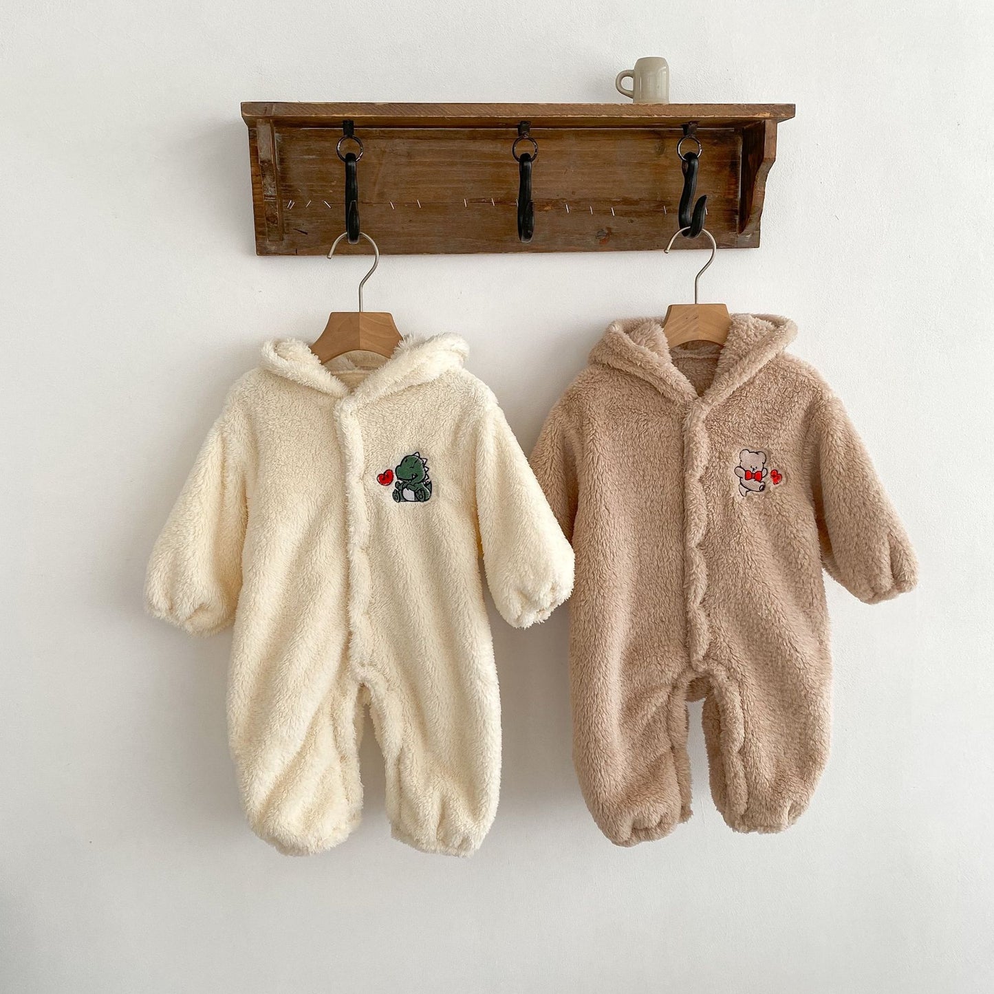 Winter New Arrival Baby Unisex Long Sleeves Cartoon Pattern Fluffy Hooded Rompers, MyKids-USA®, Baby One-Pieces, MyKids-USA -  -  -  -  -  -  - 