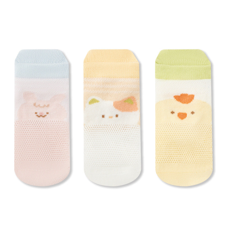Autumn and Spring Baby Boys and Girls Cute Animals Cartoon Pattern Socks 1 Lot=3-Pair Set, MyKids-USA®, Baby & Toddler Socks & Tights, MyKids-USA - Size/Age - S (0-1Y) - Color - Yellow -  -  - TR2602031129-D.