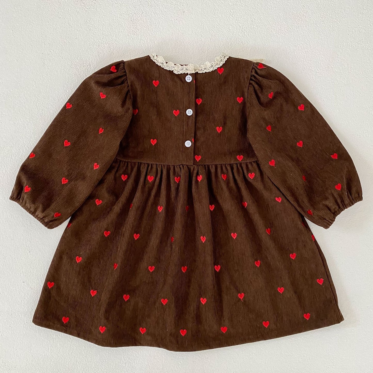 MyKids-USA® Autumn Arrival Baby Kids Girls Long Sleeves Cute Hearts Printed Dress