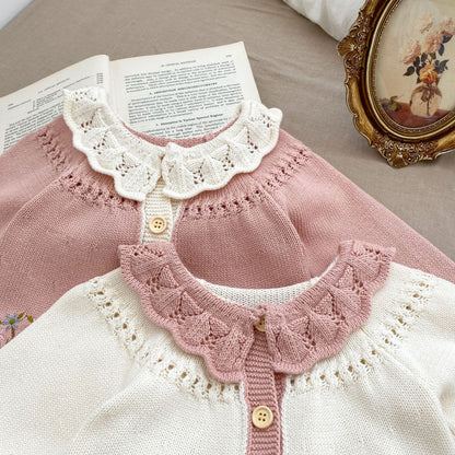 Baby Girl In New Autumn Embroidery Long-Sleeved Cardigan