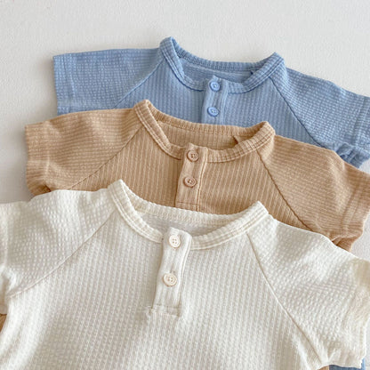 Summer Arrival Baby Unisex Short Sleeves Plain Rompers Bodysuits, MyKids-USA®, Baby One-Pieces, MyKids-USA -  -  -  -  -  -  - 