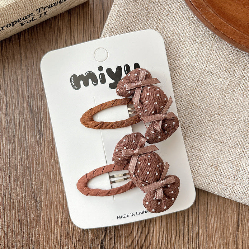 Collection of 2 Versatile Cute Shape Decorated Hair Clips and Hair Ties, MyKids-USA®, Hair Pins, Claws & Clips, MyKids-USA - Size/Age - Average Size (0-12Y） - Color - Coffee -  -  - TR2602071151-C.