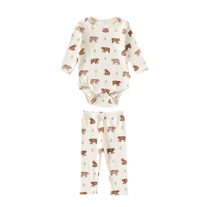 Baby Unisex Long Sleeves Casual Animals Pattern Crew Neck Onesies and Pants  Clothing Sets, MyKids-USA®, Baby & Toddler Outfits, MyKids-USA -  -  -  -  -  -  - 