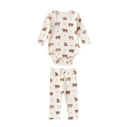Baby Unisex Long Sleeves Casual Animals Pattern Crew Neck Onesies and Pants  Clothing Sets, MyKids-USA®, Baby & Toddler Outfits, MyKids-USA -  -  -  -  -  -  - 