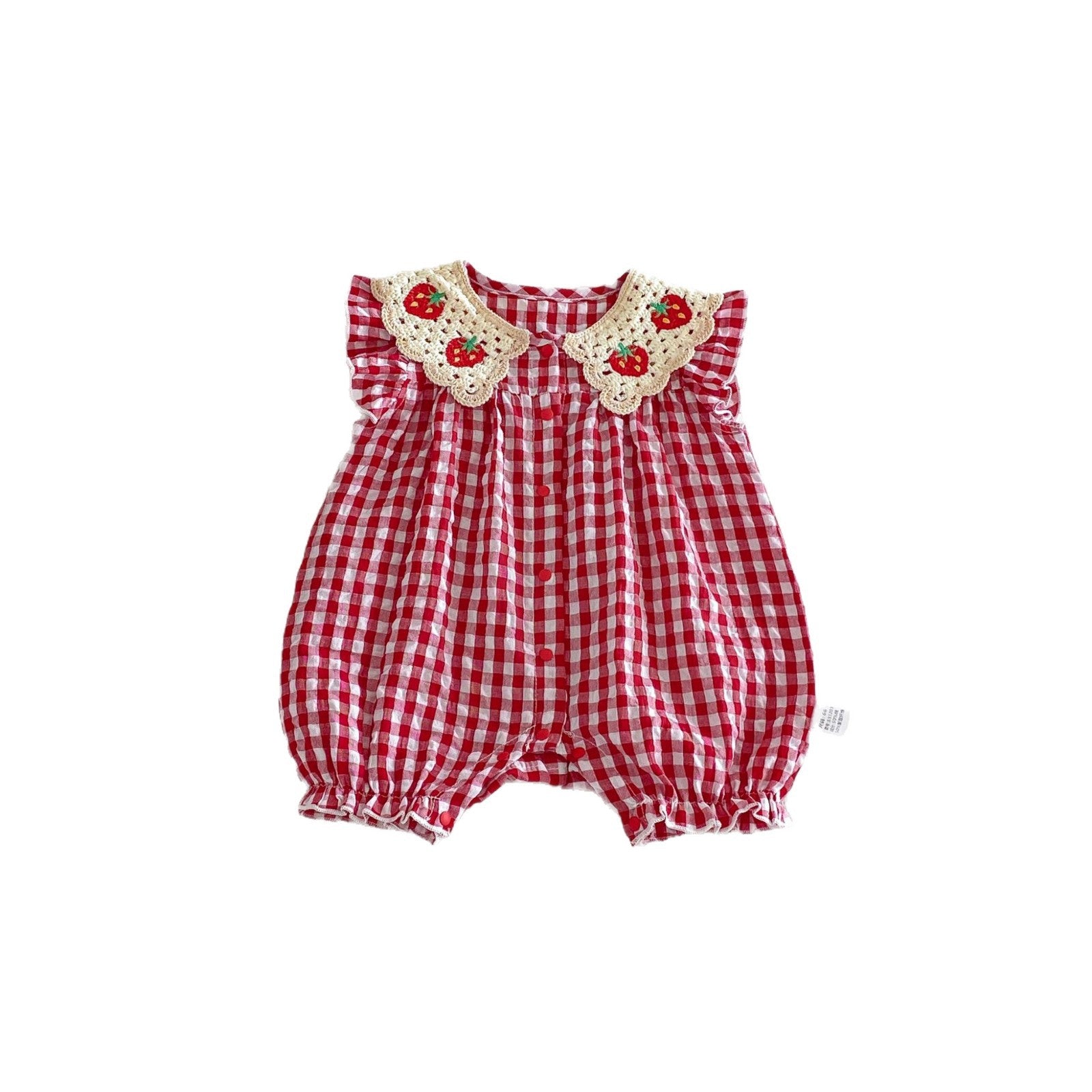 Summer Arrival Baby Girls Fly Sleeves Plaid Pattern Rompers Bodysuits, MyKids-USA®, Baby & Children's One-Pieces, MyKids-USA -  -  -  -  -  -  - .