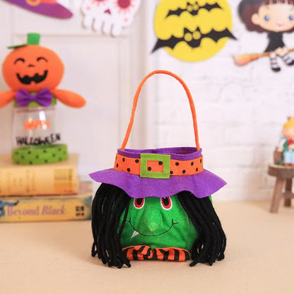 Halloween Witch Pumpkin Tote Bag Children’s Festival Candy Bag Decorative Props