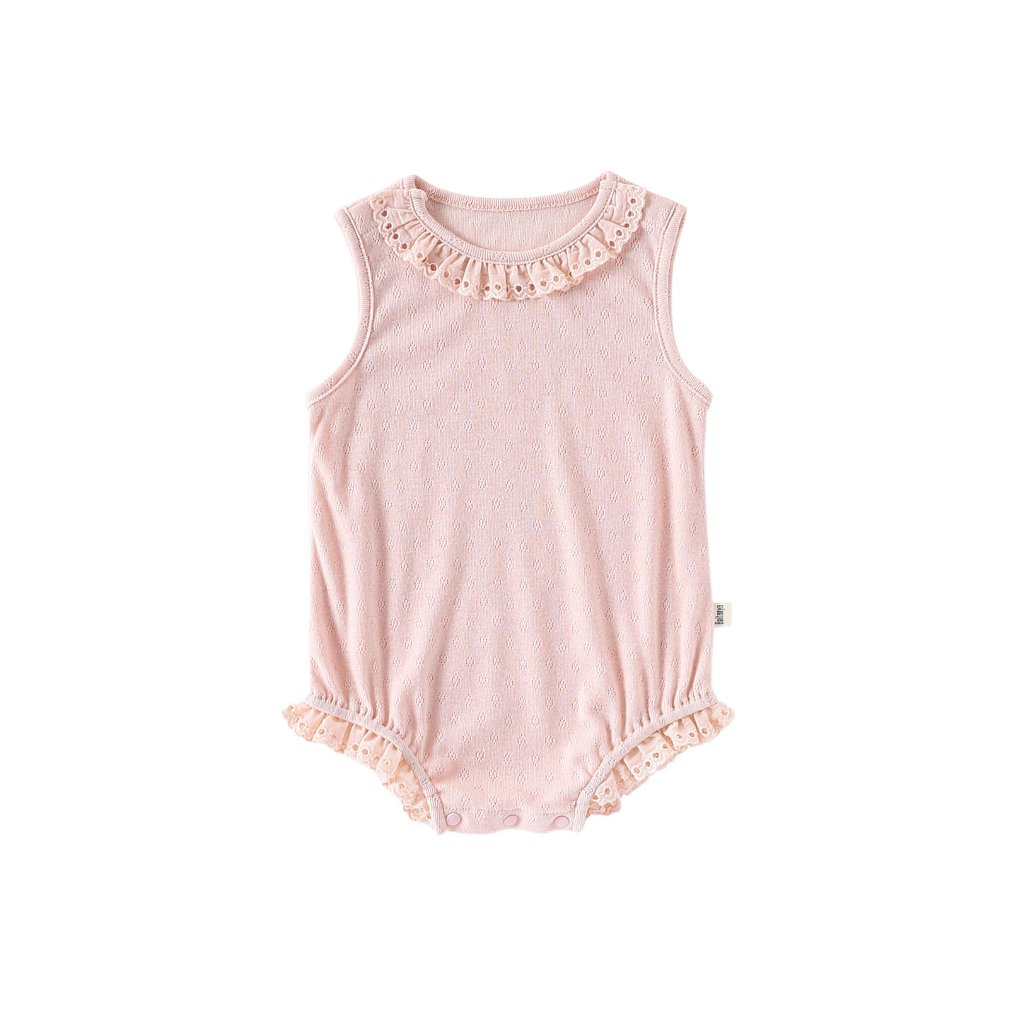 Summer Arrival Baby Girls Hollow-out Pattern Onesies Bodysuits with Collar, MyKids-USA®, Baby One-Pieces, MyKids-USA - Size/Age - 66 (3-6M) - Color - Pink -  -  - TR2505212342-C