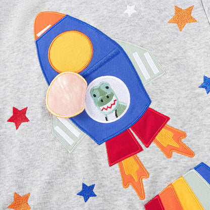 Spring and Autumn Boys Rockets and Stars Pattern Long Sleeves Top Sweatshirt and Pants Clothing Set, MyKids-USA®, Baby & Toddler Outfits, MyKids-USA -  -  -  -  -  -  - 