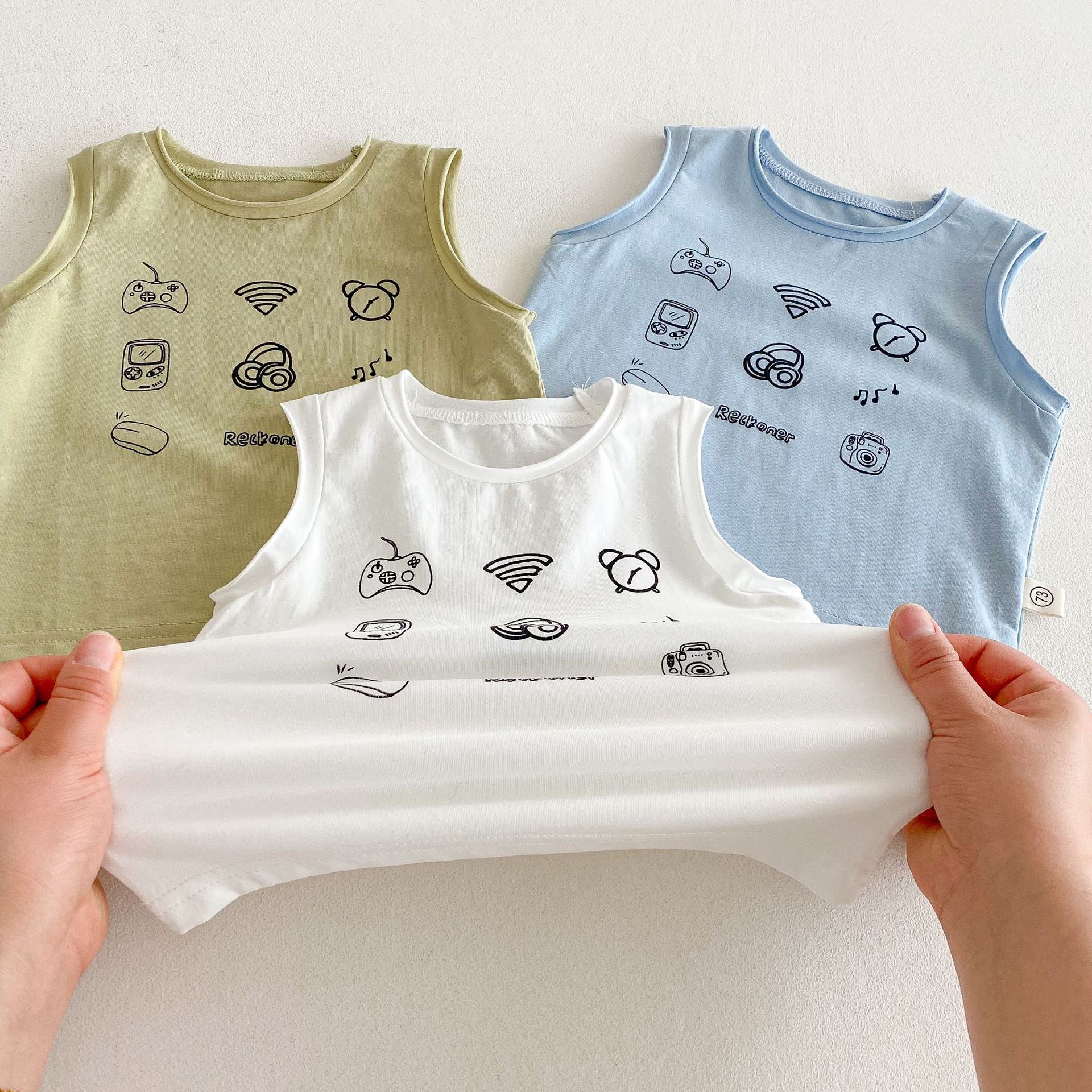 Simple Sleeveless Summer New Children’s Vest, Unisex Baby Cotton Blend Casual icons Pattern Top, MyKids-USA®, Baby & Toddler Tops, MyKids-USA -  -  -  -  -  -  - 
