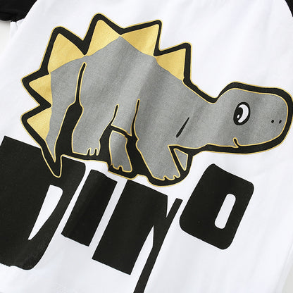 Spring and Autumn Boys Cartoon Dinosaur Pattern Long Sleeves Pullover and Striped Pants Clothing Set, MyKids-USA®, Baby & Toddler Outfits, MyKids-USA -  -  -  -  -  -  - .